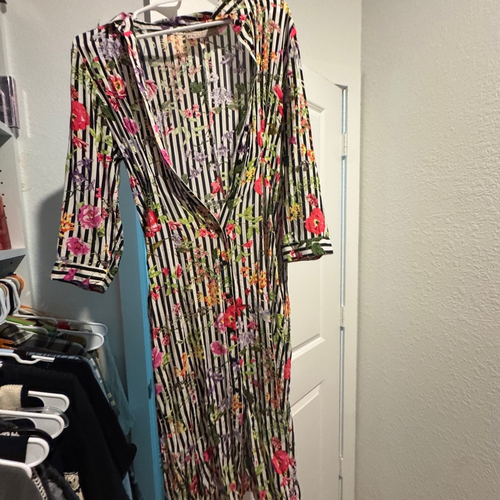 Philosophy Black and White V-Neck Wrap Sundress